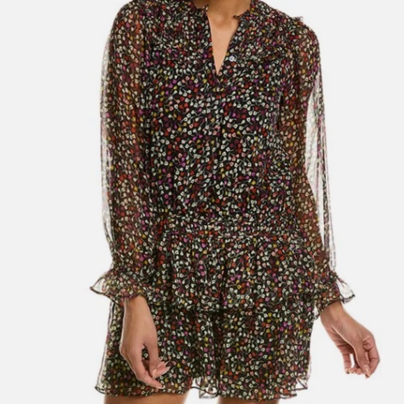 Joie Dresses & Skirts - NEW WITH TAGS! Joie Elsverre Silk  Ruffle Mini Dress Long Sleeve Size 2